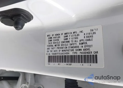 2018 Acura Tlx Tech Pkg from USA, damaged, VIN 19UUB1F5XJA004994
